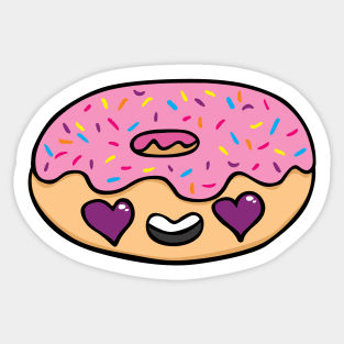 super cute Strawberry Donut with rainbow sprinkles Sticker